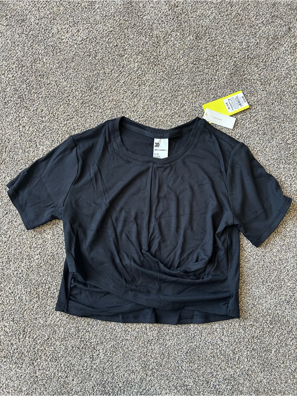 all in motion Black Girls' Cropped Active Tee